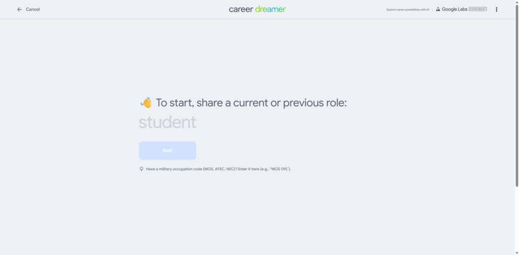 Career Dreamer start